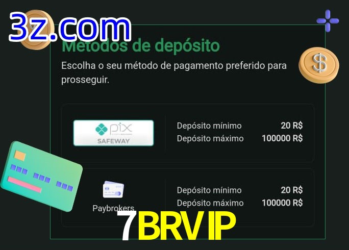 O cassino 7BRVIP oferece uma grande variedade de métodos de pagamento